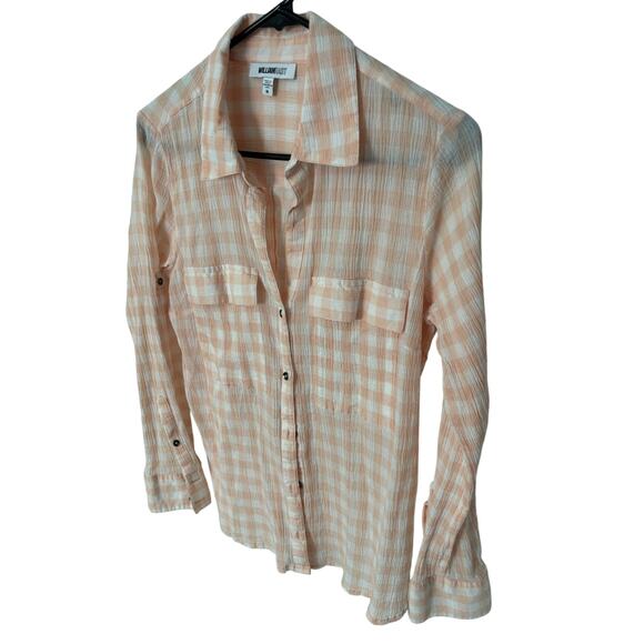 William Rast peach and white button up shirt/cover up size medium - Picture 3 of 5